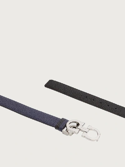 Shop Ferragamo Reversible And Adjustable Gancini Belt In Blue