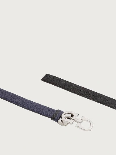 Ferragamo Reversible And Adjustable Gancini Belt In Blue