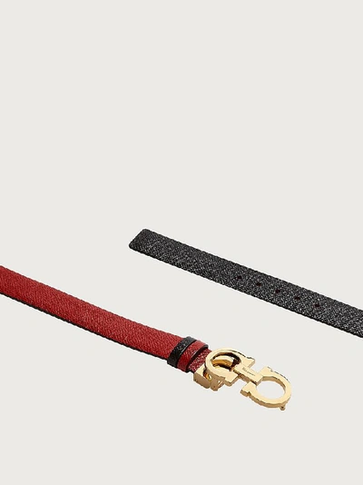 Ferragamo Reversible And Adjustable Gancini Belt In Red