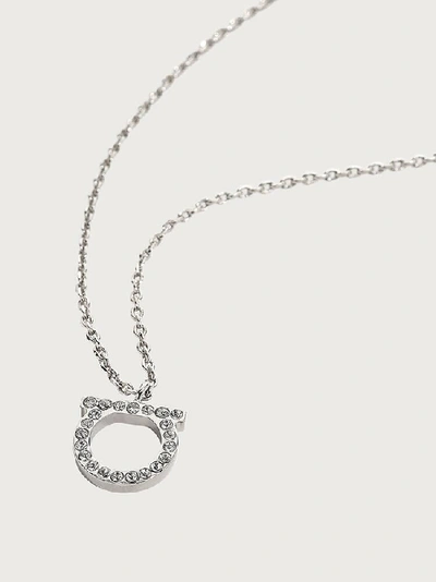 Ferragamo Small Gancini Crystal-embellished Necklace In Gold
