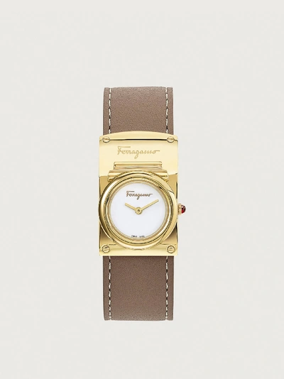 Shop Ferragamo Boxyz Watch In Brown