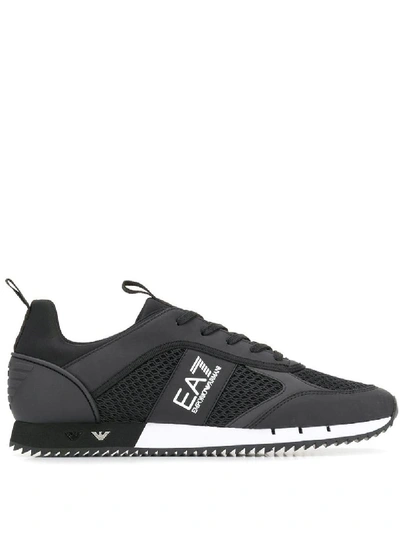 Shop Ea7 Leather Sneakers