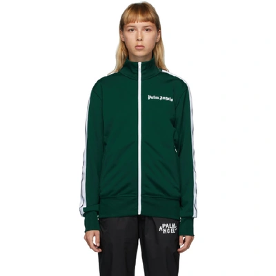 Shop Palm Angels Green Classic Track Jacket In Dk Green/wh