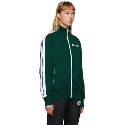 Shop Palm Angels Green Classic Track Jacket In Dk Green/wh