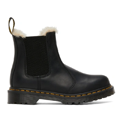 Shop Dr. Martens' Black Faux-fur 2976 Lenore Boots