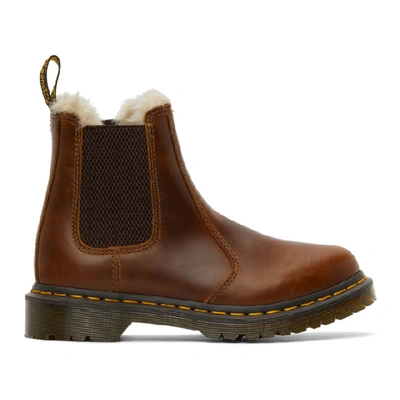 Dr. Martens 2976 Leonore Fur Lined Chelsea Boots In Brown ModeSens