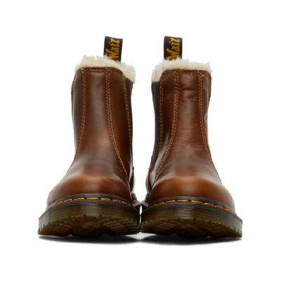 Shop Dr. Martens Brown Faux-fur 2976 Lenore Chelsea Boots In Butterscotc