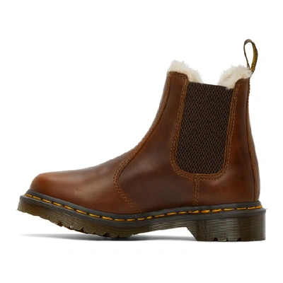 Shop Dr. Martens' Brown Faux-fur 2976 Lenore Chelsea Boots In Butterscotc