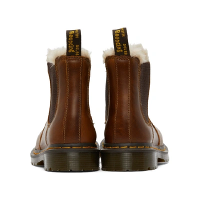 Shop Dr. Martens Brown Faux-fur 2976 Lenore Chelsea Boots In Butterscotc