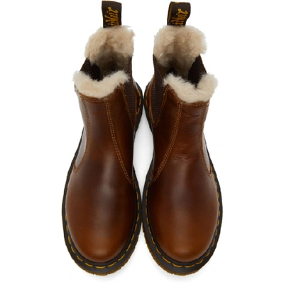 Shop Dr. Martens' Brown Faux-fur 2976 Lenore Chelsea Boots In Butterscotc