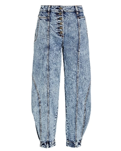 Shop Ulla Johnson Brodie Cropped High-rise Jeans In Acid Wash Denim