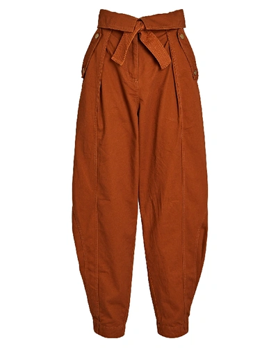 Shop Ulla Johnson Rowen Tapered High-rise Pants In Brown
