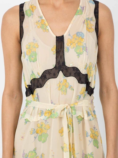 Shop Coach Forest Floral Print Sleeveless Dress Yellow