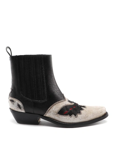 Shop Golden Goose Sunset Flowers Ankle Boots In Black