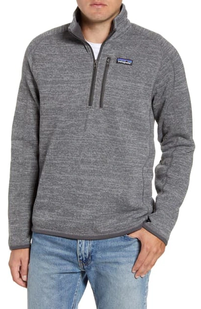 Shop Patagonia Better Sweater Quarter Zip Pullover In Nickel