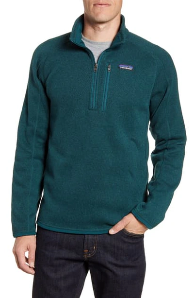 Shop Patagonia Better Sweater Quarter Zip Pullover In Piki Green