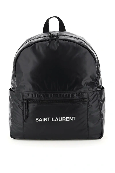 Shop Saint Laurent Nylon Backpack In Black