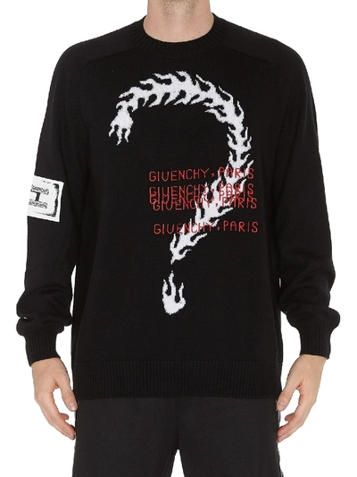 Shop Givenchy Intarsia Wool Sweater In Black