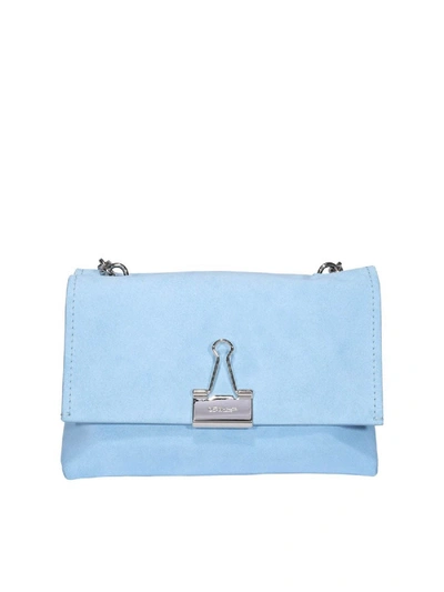 Shop Off-white Soft Binder Clip Shoulder Bag In Light Blue