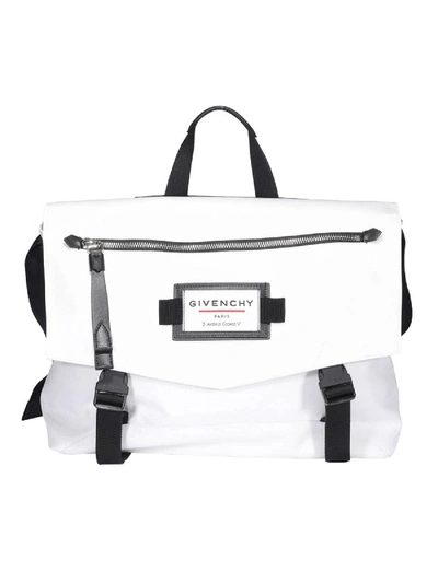 Shop Givenchy Downtown Messenger Tech Fabric Bag In White