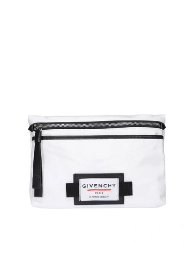 Shop Givenchy Downtown Flat Shoulder Bag In White