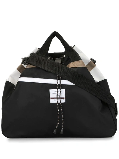 Shop As2ov Twill Drawstring Shoulder Bag In Black