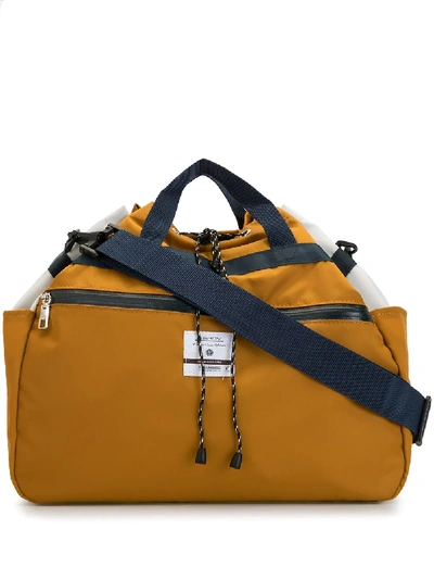 Shop As2ov Twill Drawstring Shoulder Bag In Yellow