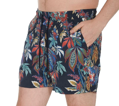 Shop Etro Floral Printed Swim Shorts In Multi