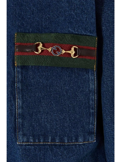 Shop Gucci Washed Denim Jacket In Blue