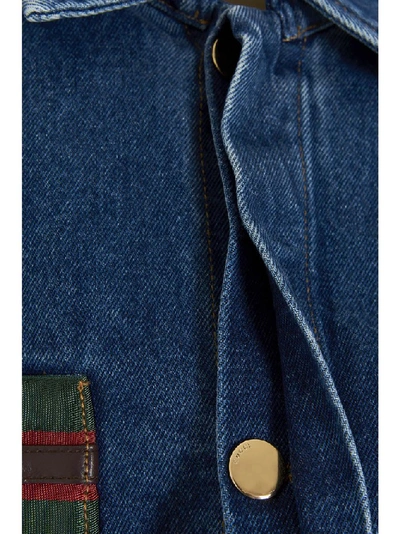 Shop Gucci Washed Denim Jacket In Blue