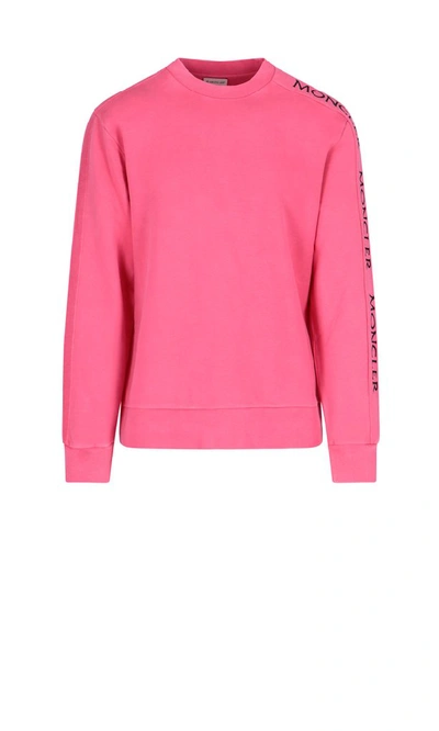 Shop Moncler Logo Sweatshirt In Pink