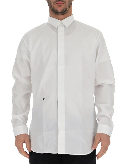 Shop Dior Homme Bee Embroidered Shirt In White