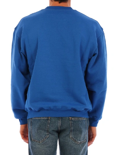 Shop Balenciaga Logo Sweatshirt In Blue
