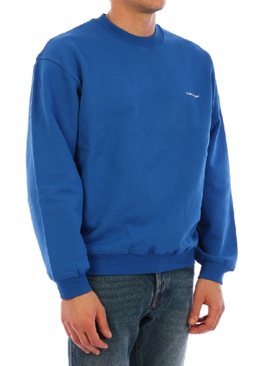 Shop Balenciaga Logo Sweatshirt In Blue