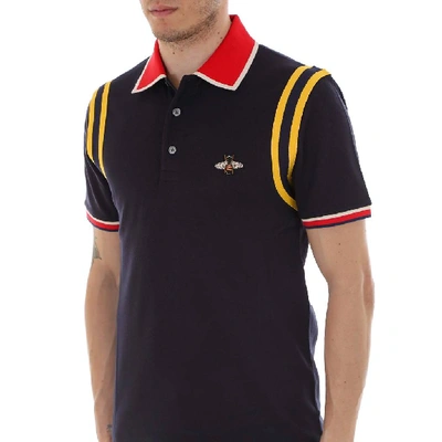 Shop Gucci Bee Detail Polo Shirt In Multi