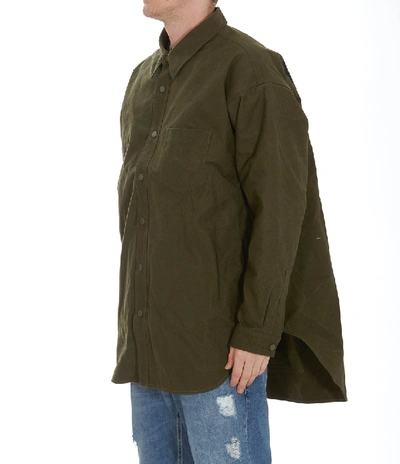 Shop Readymade Buttoned Oversized Shirt In Green