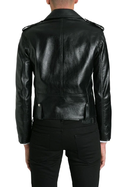 Shop Givenchy Leather Biker Jacket In Black