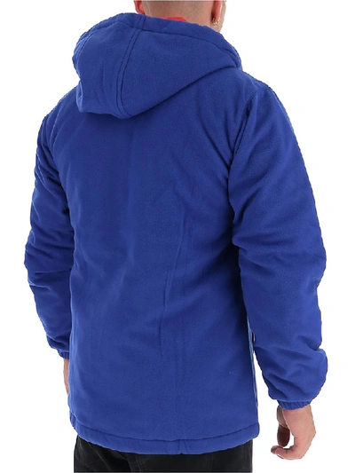 Shop Comme Des Garçons Shirt Drawstring Hooded Jacket In Blue
