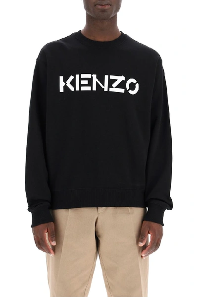 Shop Kenzo Paris Logo Sweatshirt In Black