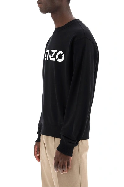 Shop Kenzo Paris Logo Sweatshirt In Black