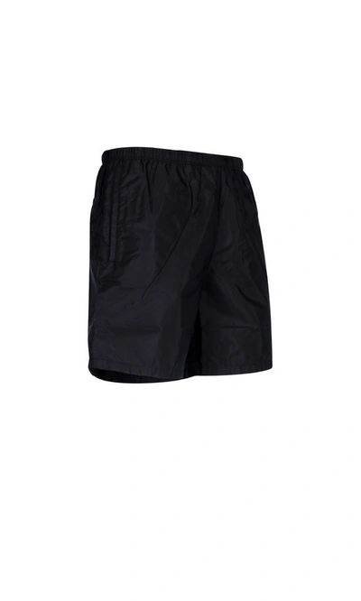 Shop Prada Logo Swim Shorts In Black