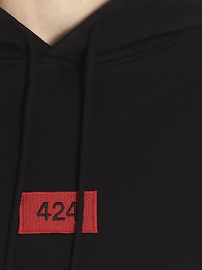 Shop 424 Logo Hoodie In Black
