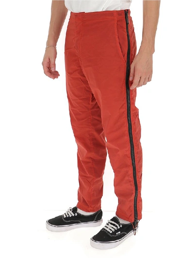 Shop Heron Preston Side Zipped Pants In Red