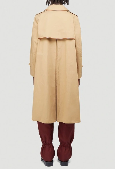 Shop Gucci Contrast Trim Oversize Coat In Beige