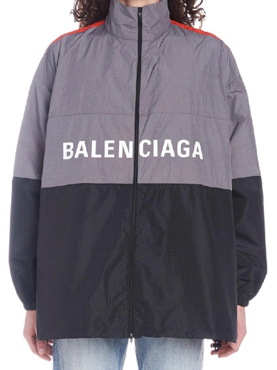 Shop Balenciaga Logo Track Jacket In Multi