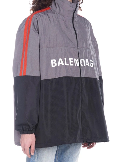 Shop Balenciaga Logo Track Jacket In Multi