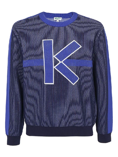 Shop Kenzo K Logo Sweater In Blue