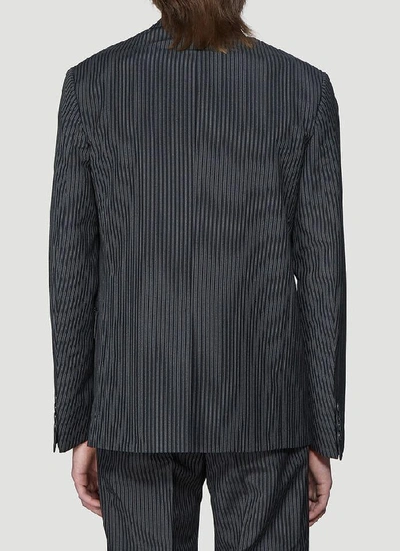 Shop Prada Oversize Pinstriped Blazer In Grey
