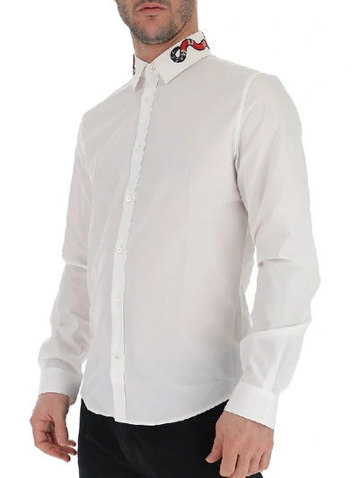 Gucci White Snake Collar Shirt for Men