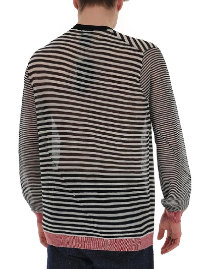 Shop Ann Demeulemeester Striped Knitted Sweater In Multi